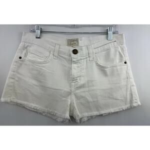 Current/Elliott Womens Shorts White Size 26 Cut-Off Mid Rise Denim
